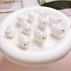 White Sheep UV Plating Acrylic Beads, Iridescent, White, 20mm