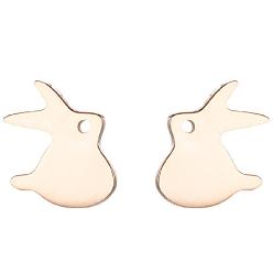 386 rose gold Cute Animal Ear Studs: Bat Rabbit Bird Cat Halloween Earrings