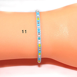 Небесно-голубой Браслет дружбы ручной работы в богемном стиле из бисера с плетением из рисового жемчуга своими руками - 15 слов или меньше, голубой