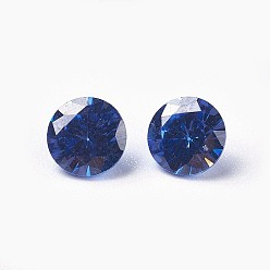 Marine Blue Cubic Zirconia Pointed Back Cabochons, Diamond, Faceted, Marine Blue, 5x3mm