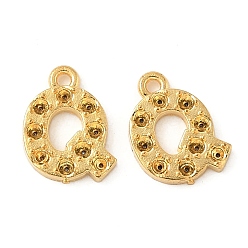 Letter Q 304 Настройки горный хрусталь из нержавеющей стали кулон, золотые, Буква Q, пригодный для стразов 1 мм, 8x6x1 мм, отверстие : 0.7 мм