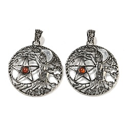 с с Покрытием AB Цветов  Подвески из натурального красного агата (окрашенного и нагретого) и гальванического друзового агата, Антикварная серебряная стойка из сплава с покрытием из дерева и подвесками в виде звезд, без свинца и без кадмия, с покрытием AB цвета, 43x39x6 мм, отверстие : 4x6 мм