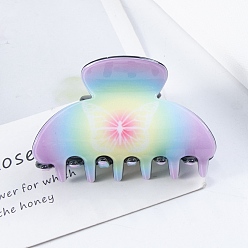 Rainbow PVC Claw Hair Clips for Women, Large Claw Clip for Thick Hair, Rainbow, 37x65x36mm