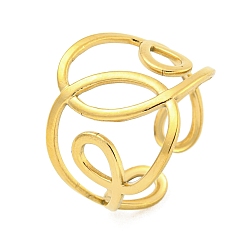 Настоящее золото 18K 304 полая неровная широко открытая манжета из нержавеющей стали для женщин, реальный 18 k позолоченный, 15.5 мм, внутренний диаметр: регулируемый