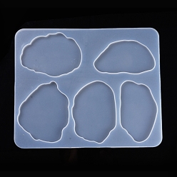 White DIY Cup Mat Food Grade Silicone Molds, Resin Casting Molds, for UV Resin, Epoxy Resin Jewelry Making, Cloud, White, 302x252x8mm