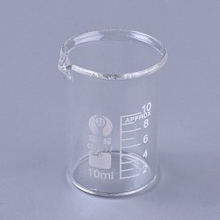 Clear Glass Beaker Measuring Cups, with Graduated Measurements, for Lab, Clear, 37x28x26.5mm, Capacity: 10ml