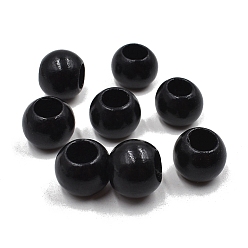Black Wood Large Hole Beads, Rondelle, Dyed, DIY Jewelry Accessories, Black, 20x16mm, Hole: 10mm