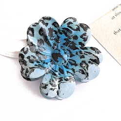 Светло-Голубой Цветочные пластиковые заколки для волос с когтями, аксессуары для волос для женщин и девочек, рисунок для леопарда, Небесно-голубой, 70 мм