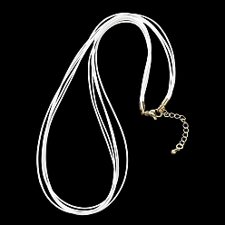 Белый 1мм вощеный шнур 5-образное ожерелье, с латунными выводами и 304 застежками из лобстера из нержавеющей стали, золотые, белые, 18.90 дюйм (48 см)