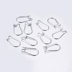 Stainless Steel Color 304 Stainless Steel Hoop Earrings, Stainless Steel Color, 20 Gauge, 20x9~12x2.5mm, Pin: 0.8mm