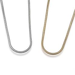 Mixed Color 304 Stainless Steel Snake Chain Necklaces, with Lobster Claw Clasps, Mixed Color, 29.9 inch(76cm), 2mm
