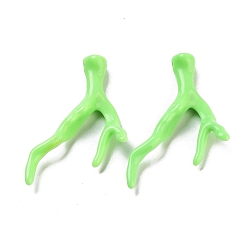 Зеленый газон Акриловые кулон, имитация коралла, зеленый газон, 48.5x33.5x7.5 мм, отверстие : 1.8 мм