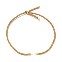 Camel Adjustable Nylon Cord Necklace Making, with Brass Beadable Bar, Golden, Camel, 18.11x0.16 inch(46x0.4cm)