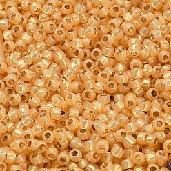 (2110) Silver Lined Milky Light Topaz Тохо 8/0 круглые бусины, японский бисер, (2110) молочно-светлый топаз с серебряной подкладкой, 3 мм, отверстие : 1 мм, Около 1110 шт / 50 г