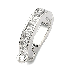 Платина Латунные микропаве прозрачные кубические циркониевые усилители укороченные кулоны, навесные поручительства, с петлей, без кадмия и без свинца, долговечный, стойки покрытие, платина, 14x2.5x7.5 мм, отверстие : 1 мм