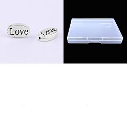 Oval 200Pcs Tibetan Style Alloy Spacer Beads, Antique Silver, Oval, 12x8x3mm, Hole: 1mm