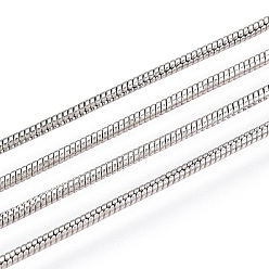 Платина Латунные цепочки змеи, с катушкой, пайки, без кадмия, без никеля и без свинца, платина, 1.2 мм, около 9.84 футов (3 м) / рулон