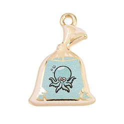 Осьминог Подвески из сплава , стойки покрытие, брелоки для сумок, напечатанный, без кадмия, без никеля и без свинца, золотые, осьминог, 23.5x16x2 мм, отверстие : 2 мм