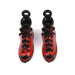 Красный Подвески из эмали и сплава, стойки покрытие, обувь прелести, окрашеные, без кадмия, без никеля и без свинца, красные, 15.5x7x20 мм, отверстие : 1.8 мм