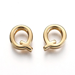 Letter Q Brass Charms, Long-Lasting Plated, Letter, Letter.Q, Q: 9.6x8x3mm, Hole: 1.2mm