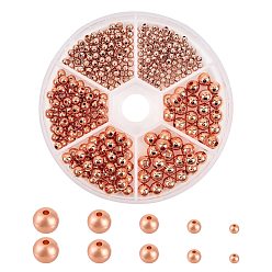 Розовое Золото Spacer бисер латунные, круглые, розовое золото , 80x20 мм, 2.4x2.3 мм / 3 мм / 4 мм / 5 мм / 6 мм, отверстие : 1~1.5 мм, 360 шт / коробка