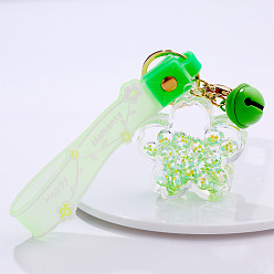 23.Flower-Green Cute Cartoon 5-Star Oil Keychain Candy Ocean Keyring Creative Flower Camera Pendant