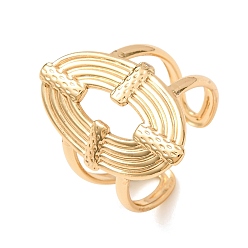 Golden 304 Stainless Steel Cuff Open Rings, Oval, Ion Plating(IP), Golden, 26mm, Inner Diameter: 19mm
