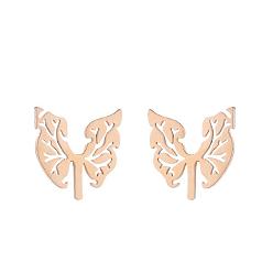 Rose color Horror Stainless Steel Mini Lung Earrings for Hip Hop Girls Halloween Gift