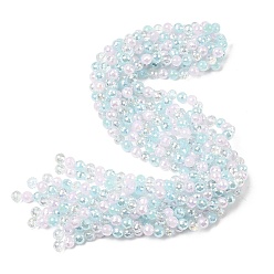Светло-голубой Стеклянные бусины с гальваническим покрытием , круглые, граненый(32 граненый), градиент цвета, светло-голубой, 8 мм, отверстие : 1.2 мм, около 48 шт / нитка, 13.98'' (35.5 см)
