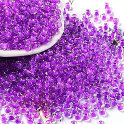 Dark Orchid Glass Bead, Inside Colours, Round Hole, Round, Dark Orchid, 4x3mm, Hole: 1.4mm, 7650pcs/pound