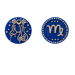 Virgo Twelve Twelve Constellations Food Grade Eco-Friendly Silicone Focal Beads, Virgo, 25mm