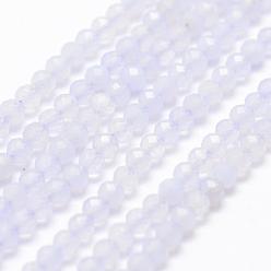 Blue Lace Agate Natural Blue Lace Agate Beads Strands, Faceted, Round, 2mm, Hole: 0.5mm, about 175pcs/strand, 14.9 inch(38cm)