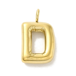 Letter D 304 Stainless Steel Pendants, Real 14K Gold Plated, Letter Charm, Letter D, 24x14.5x5mm, Hole: 4mm