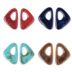 Mixed Color Acrylic Pendants, Imitation Gemstone Style, Triangle, Mixed Color, 44x27.5x3.5mm, Hole: 10x18mm, about 274pcs/500g