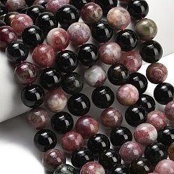 Турмалин Нити из натуральных разноцветных турмалиновых бусин, круглые, 12~13 мм, отверстие : 1.2 мм, около 33 шт / нитка, 15.55''~15.94'' (39.5~40.5 см)