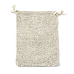 Wheat Cotton Packing Pouches Drawstring Bags, Gift Sachet Bags, Muslin Bag Reusable Tea Bag, Wheat, 11x9.5cm