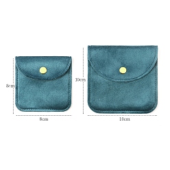 чирок Бархат ювелирных пакеты, подарочные пакеты для ювелирных изделий с кнопкой, для хранения колец, ожерелья, сережек, браслета, квадратный, зелено-синие, 8x8 см