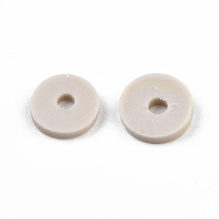 Gainsboro Eco-Friendly Handmade Polymer Clay Beads, Disc/Flat Round, Heishi Beads, Gainsboro, 8x0.5~1mm, Hole: 2mm, about 13000pcs/1000g