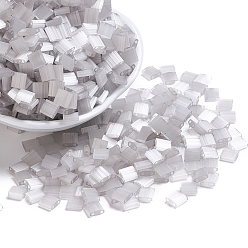 (TL2598) Silk Pale Grey Миюки тила бусины, японский бисер, 2-луночное, (тл 2598) шелк бледно-серый, 5x5x1.9 мм, отверстие : 0.8 мм, Около 118 шт / 10 г