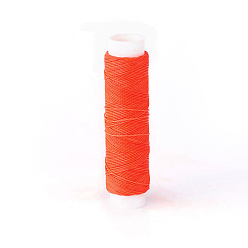 Orange Round Waxed Polyester Twisted Cord, Micro Macrame Cord, for Leather Projects, Bookbinding, Orange, 0.65mm, about 21.87 yards(20m)/roll