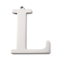 Letter L 304 подвески из нержавеющей стали, буквы, Письмо L, 40x30x1.4 мм, отверстие : 2 мм
