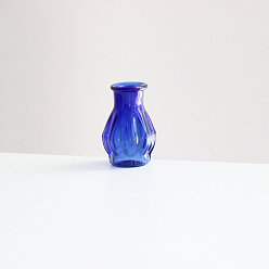 Blue Transparent Miniature Glass Vase Bottles, Micro Landscape Garden Dollhouse Accessories, Photography Props Decorations, Blue, 14.5x22mm