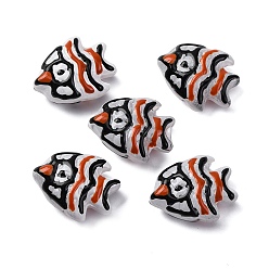 Сиена Бусины лэмпворк , рыба, цвет охры, 18x22.5x10.5 мм, отверстие : 1.2 мм