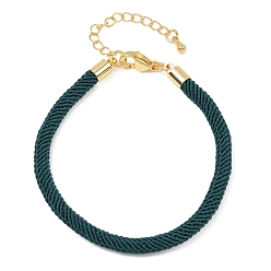 Темно-Зеленый 4.5 изготовление браслета из круглого нейлонового шнура миланского диаметра 202мм, с латунными выводами и 6.85 застежками из лобстера из нержавеющей стали, золотые, долговечный, стойки покрытие, темно-зеленый, 17.4 дюйм ({2} см)