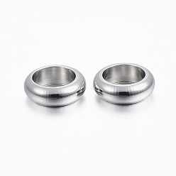 Stainless Steel Color 304 Stainless Steel Spacer Beads, Ring, Stainless Steel Color, 6x2mm, Hole: 4mm