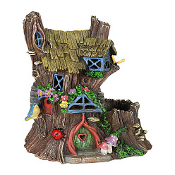 Colorful Wood Elf Fairy Door Figurines Ornaments, for Garden Courtyard Tree Decoration, Colorful, 100mm