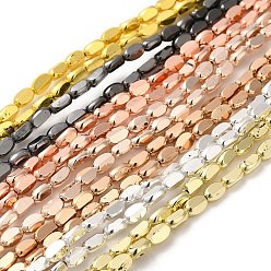 Mixed Color Electroplate Glass Beads Strands, Full Plated, Faceted Oval, Mixed Color, 6x4.5x3mm, Hole: 1mm, about 50pcs/strand, 13.39 inch(34cm)