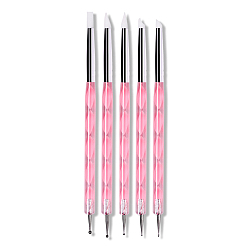 Pink Ручка для лепки из силиконовой полимерной глины, ручка для резьбы по глине, розовые, 15 см, 5 шт / комплект
