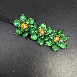 Green (Double-layered Begonia Flower Hair Curler) Double-layer Cherry Blossom Hair Bun Maker for Spring and Summer