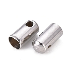 Stainless Steel Color 201 Stainless Steel Cord Ends, End Caps, Column, Stainless Steel Color, 10x5mm, Hole: 2.5mm, Inner Diameter: 4.5mm